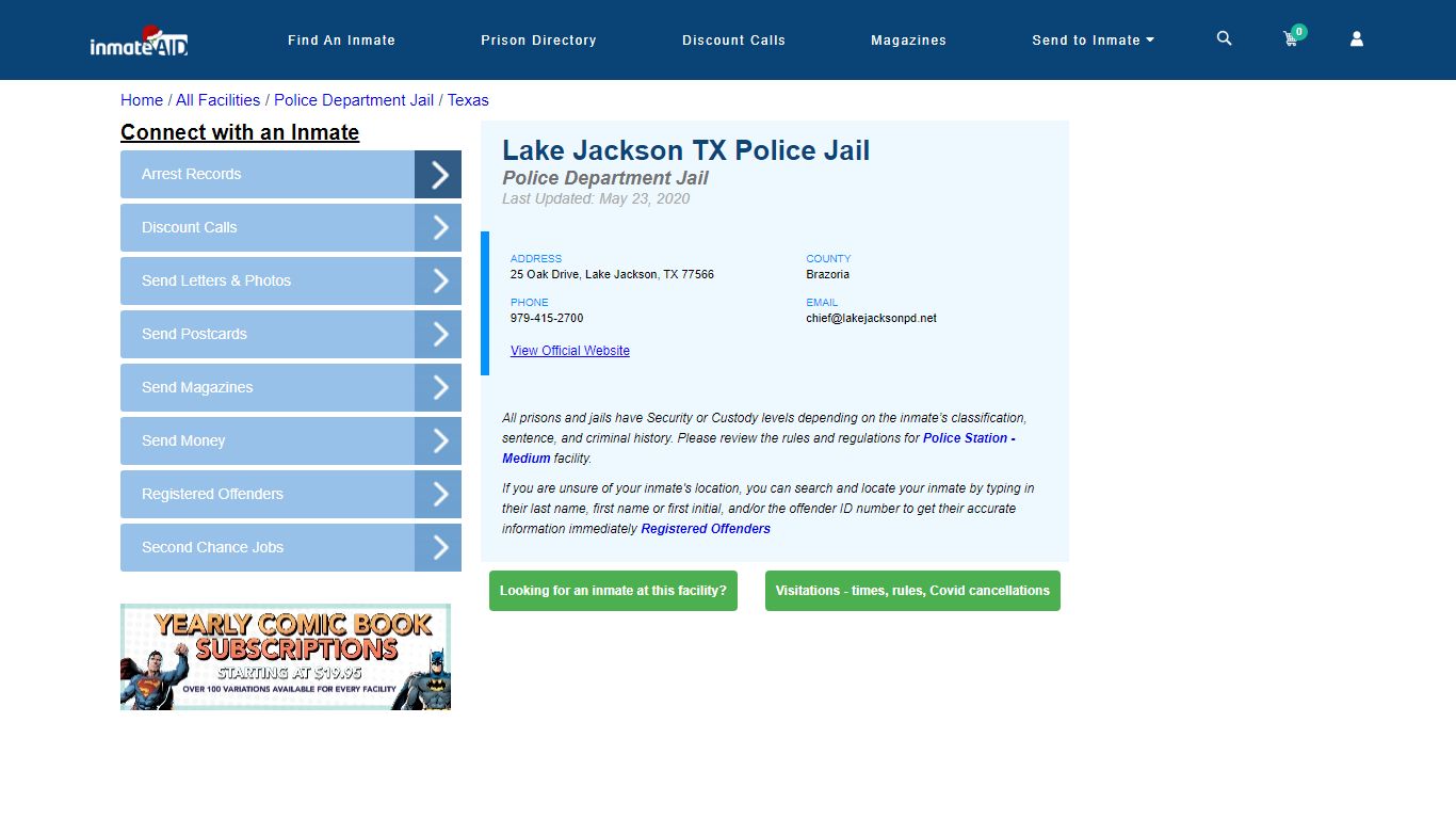 Lake Jackson TX Police Jail & Inmate Search - Lake Jackson, TX